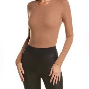 Betro Simone Dion Bodysuit Womens Sz.L Rust Stretchy Ribbed Soft Versatile Boho